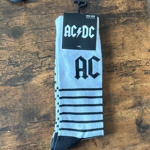 AC/DC Black and White Striped Men's Socks